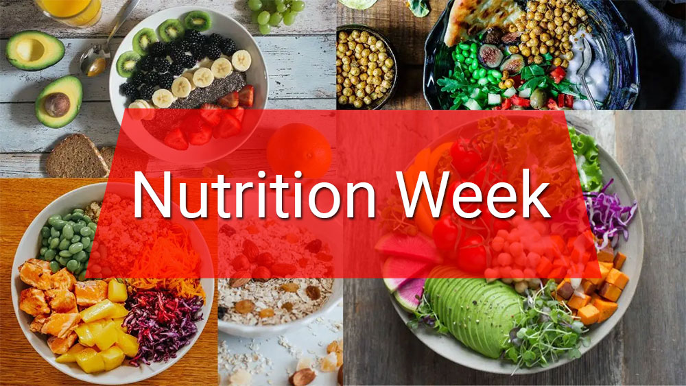 Fruits, vegetables, and whole grains, symbolize the celebration and promotion of healthy eating during Nutrition Week.